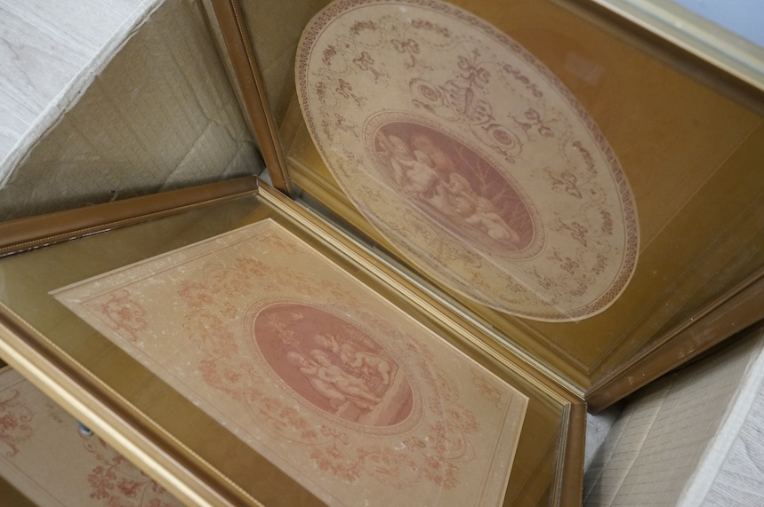 A collection of 18th / 19th century engravings, including a pair after Giovanni Battista Cipriani and a pair engraved by Francesco Bartolozzi, Classical scenes. Condition - varies